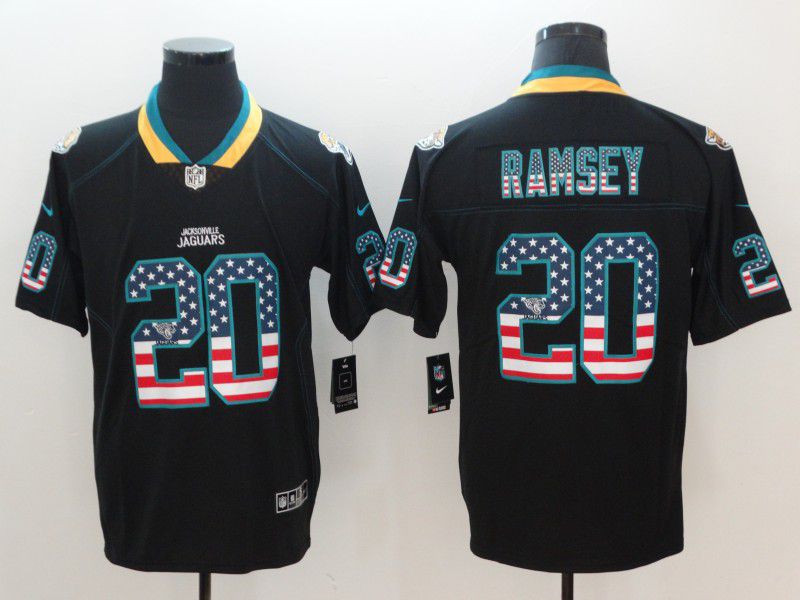 Men Jacksonville Jaguars #20 Ramsey Nike USA Flag Fashion Black Color Rush Limited NFL Jerseys